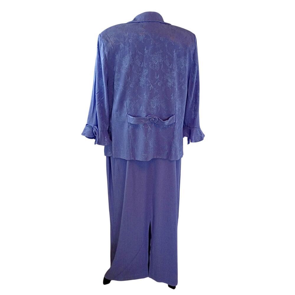 LADY DORBY Women's Vintage  Two Piece Set  Maxi Dress Jacket 2XL Rayon Formal - Picture 3 of 8